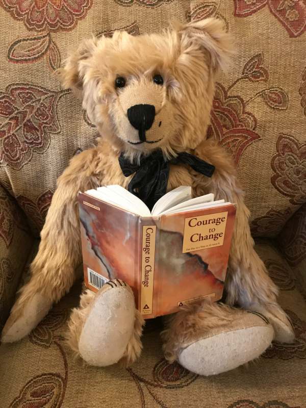 Happy New Year - Bertie reading book "Courage to Change".