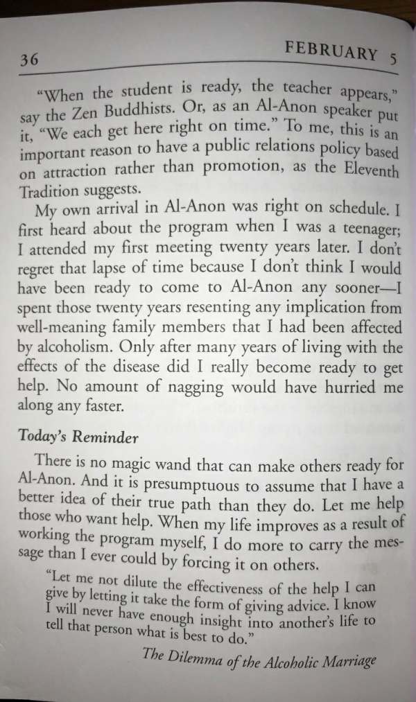 Happy New Year - Here is the entry from Courage to Change for 5 February, listed as "Tradition 11". And very useful for a newcomer to understand the publicity policy.