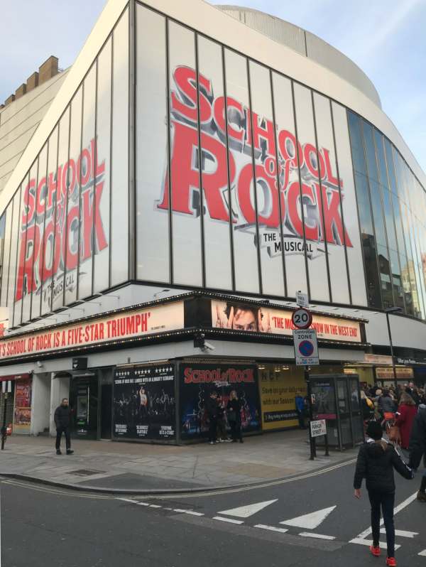 Christmas: School of Rock at the Gillian Lynne (formerly New London) Theatre.