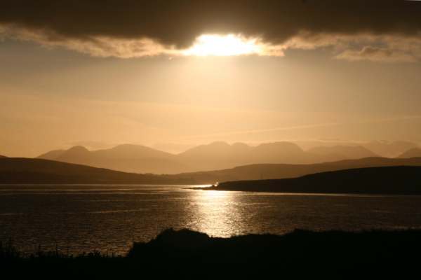 Contre-jour: Twelve Bens of Connemara. Sunrise. We loved Ireland.