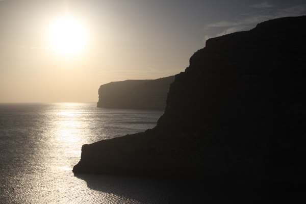 Contre-jour: Gozo. Malta. Late afternoon.