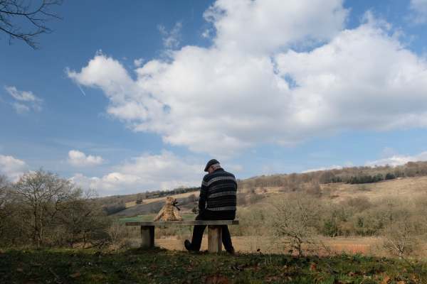 Bobby and Bertie on the bench at Diddley’s view.