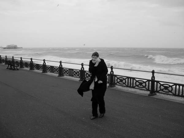 Big Birthday Bash: A windswept Diddley on Hove Seafront.