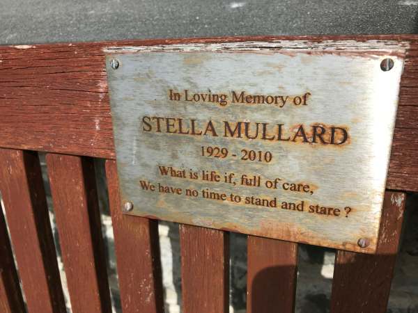 Walk from St David's: A seat outside the chapel.