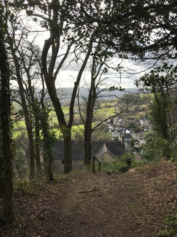 Cotswold Reverie: Village view from the hill.