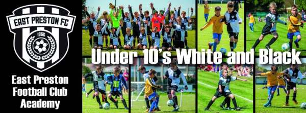 We Won the Cup: East Preston Football Club Academy - Under 10s White & Black.