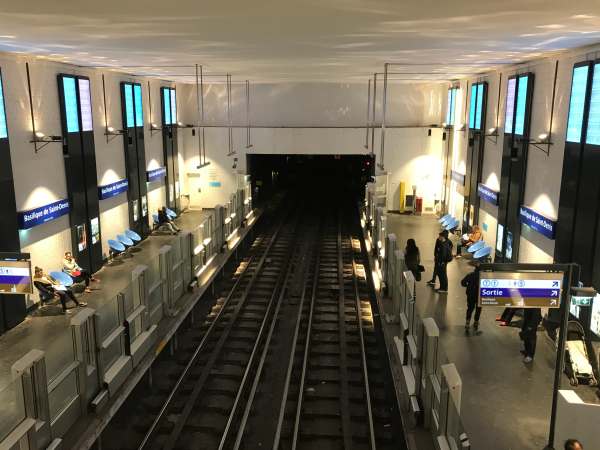 April in Paris: Metro station for Basilica of St Denis.