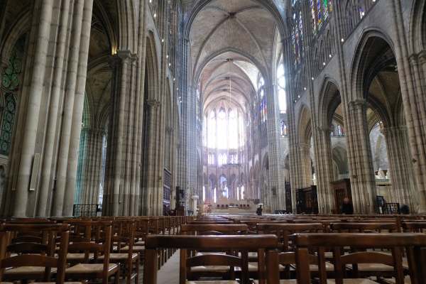 April in Paris: Nave of the Basilica of Saint-Denis.