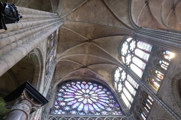 April in Paris: Roof vaulting of the Basilica of Saint-Denis.