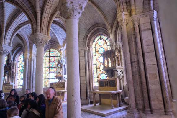 April in Paris: Part of the interior of the Basilica of Saint-Denis.