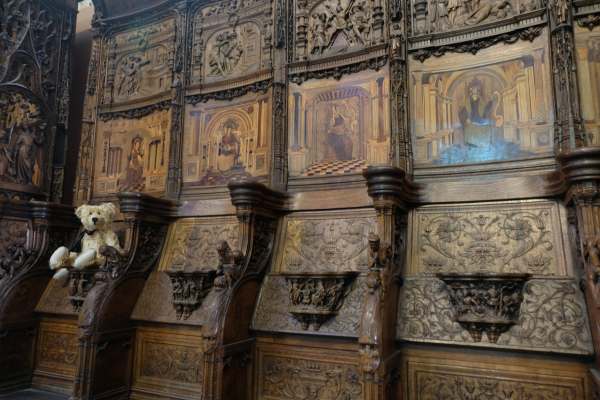 April in Paris: Ornate seating in the Basilica of Saint-Denis.