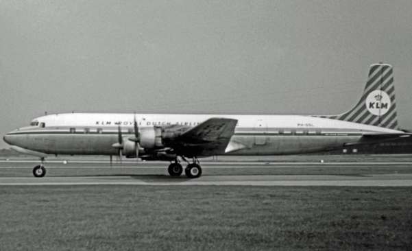 Douglas DC7C. The last piston engined airliner before the advent of jets.