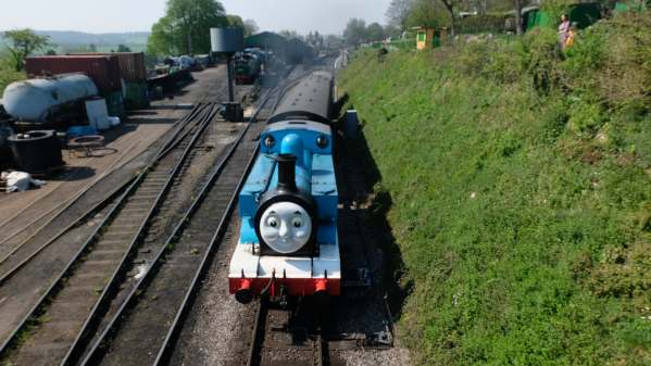 Leaving Ropley Station.