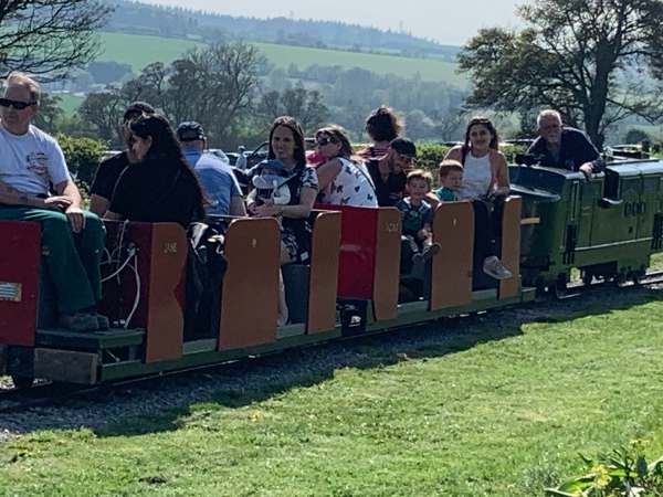 Miniature railway ride for Big Jay, Little Jay and Jasmine.