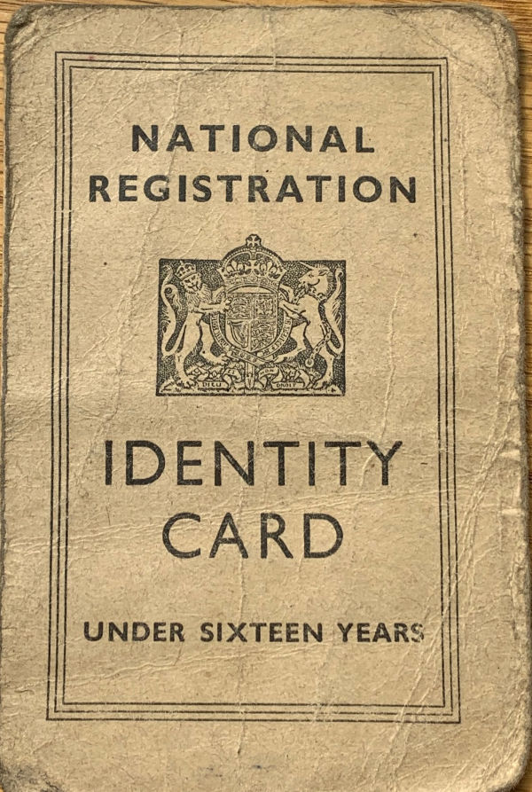 Front of the National Registration Identity Card for under sixteen years.