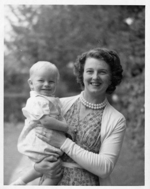 Mum Doris holding the author (Bernard) when a baby.