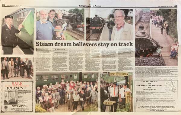 Newspaper cutting: Steam dream believers stay on track.