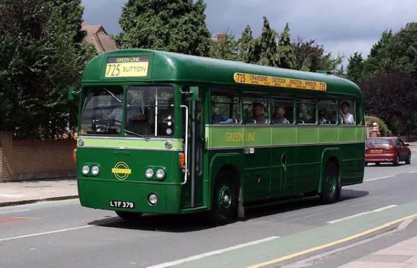 AEC Regal IV - MCW (London Transport RF28)LYF 379 The 725 Greenline. Hampton Court to Sutton.