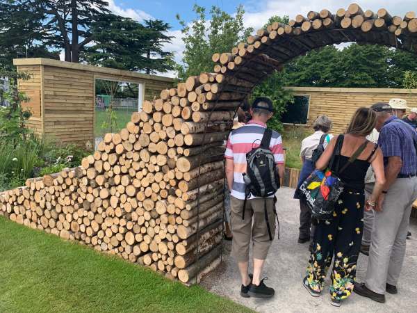 Wooden arch by Mike next door and his brother Pat. Logs from the National Trust.