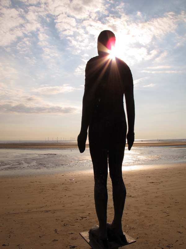 Gormley statue on Crosby beach - "Another Place".