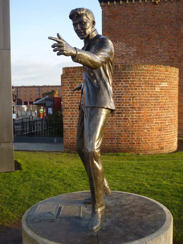 Statue of Billy Fury on Liverpool Seafront.