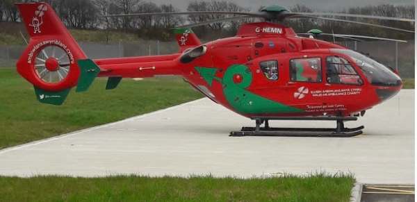 A Welsh Air Ambulanceo on the tarmac.