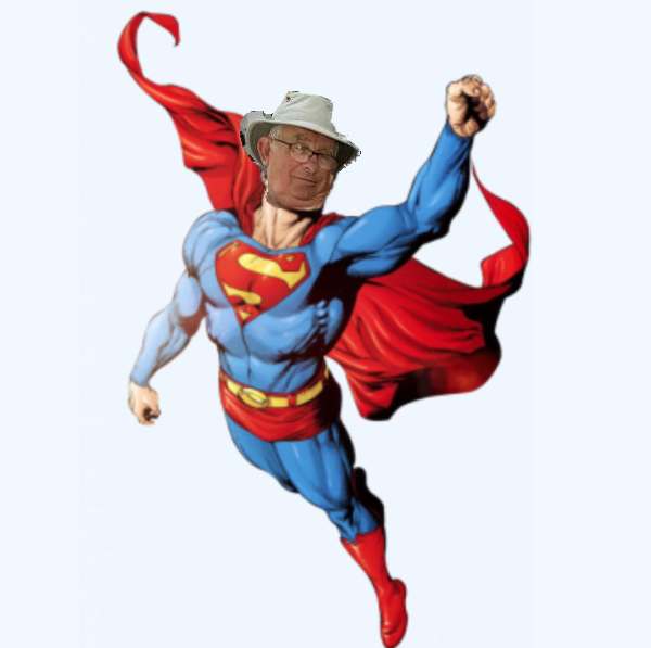 Picture of Superman - with Bobby's head super-imposed!