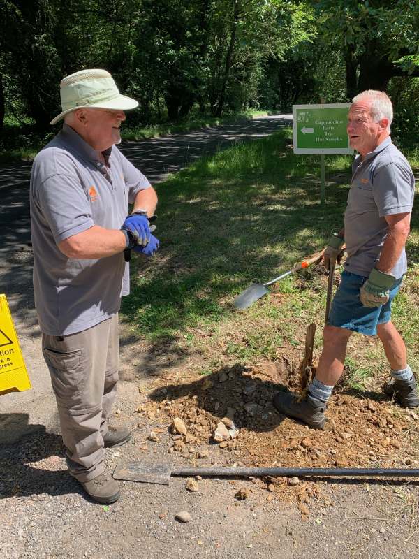 Ollie and Neal having a great time digging a hole.