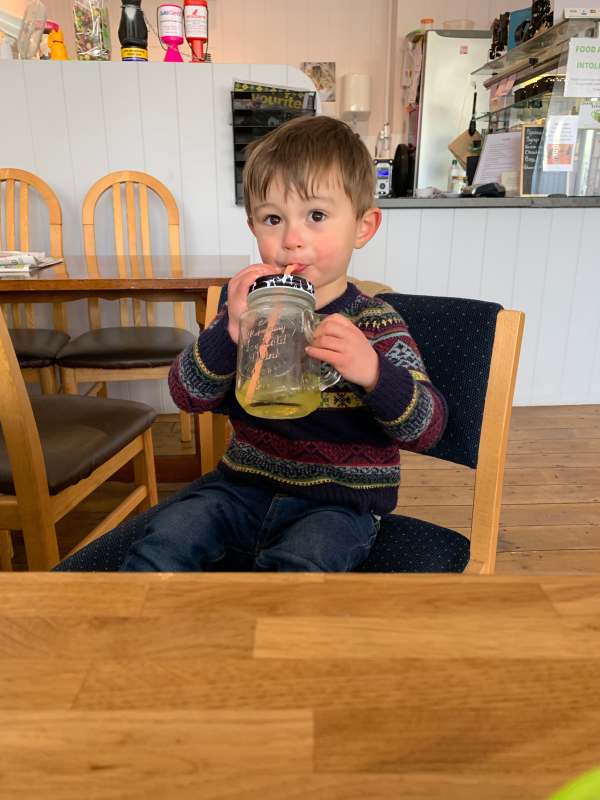 Little Jay in the Black Cat café, Worthing.