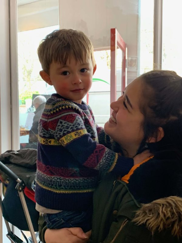 Jasmine and Little Jay in the Black Café, Worthing.