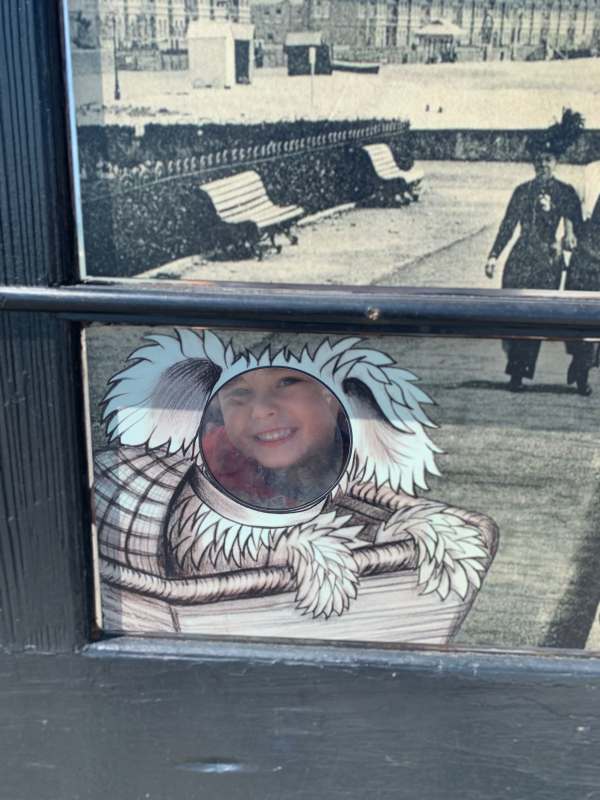 Windbreak window on Worthing pier.