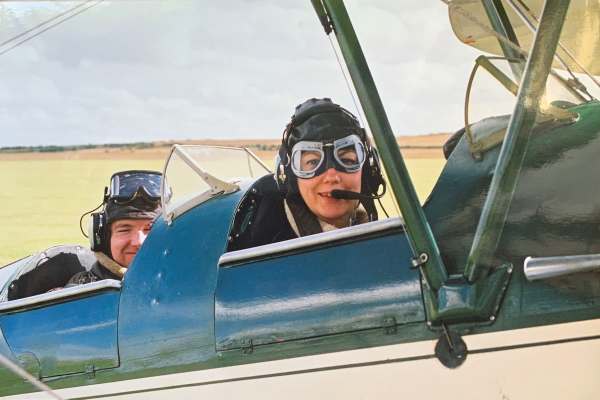 Diddley in a Tiger Moth: