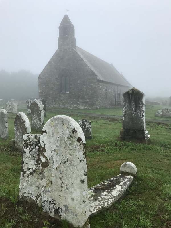 St David's Church, Whitchurch, in the mist.