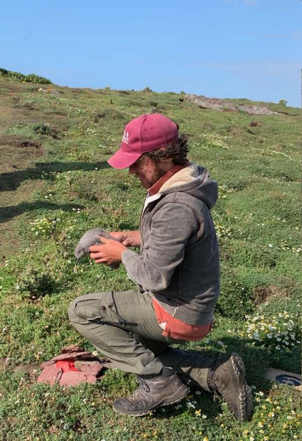 Richard with a baby Shearwater.