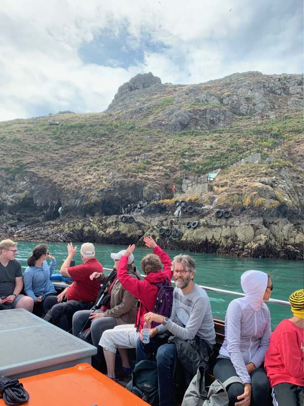 Waving goodbye to Skomer.