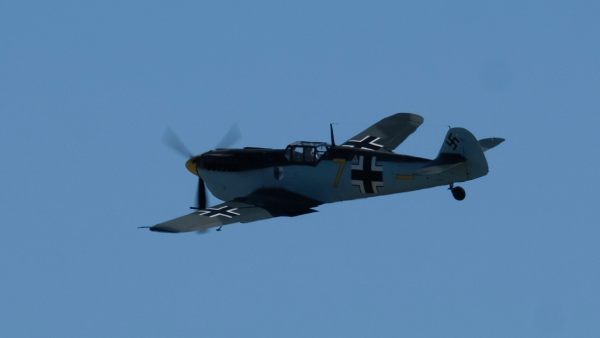 Messerschmitt 109 Buchón flying at Duxford 2019.