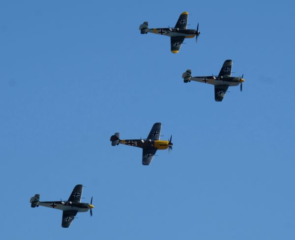 Messerschmitt 109s/Buchóns flying at Duxford 2019.