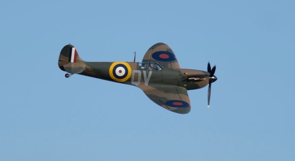 Spitfire flying at Duxford 2019.