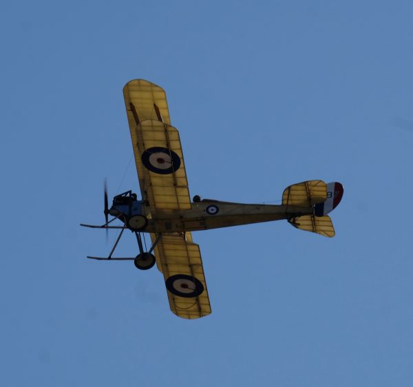 Avro plane flying at the Duxford Airshow 2019.