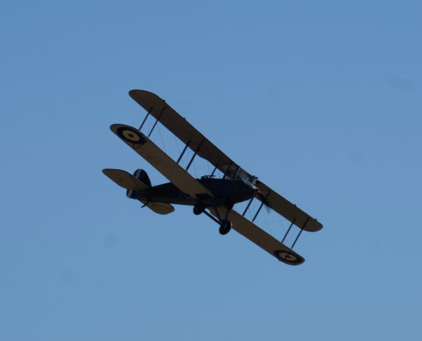 Airco DH9 flying at the Duxford 2019 Airshow.