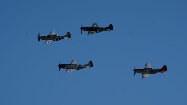 Mustangs in the air at the Duxford Airshow 2019.
