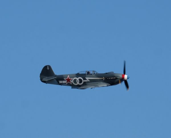 Yakolev YAK-9 flying at Duxford AIrshow 2019.