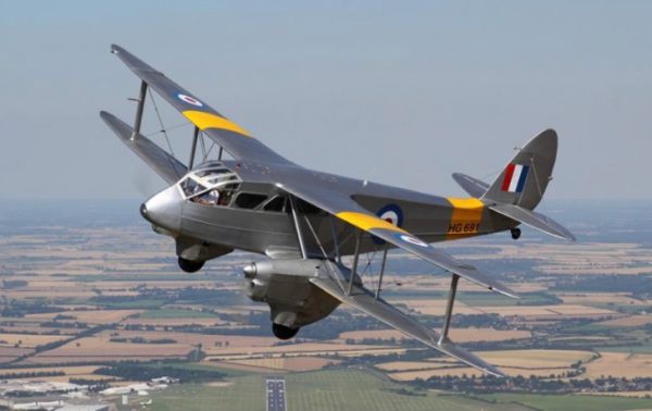 Dragon Rapides in flight.