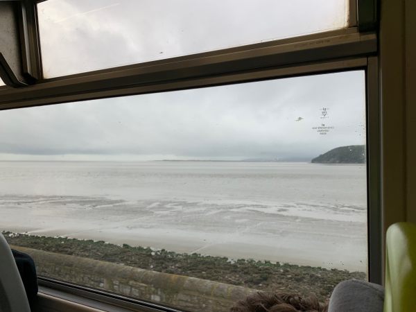 Pendine sands across the water where they used to break world land speed records before the war. When the tide was out!