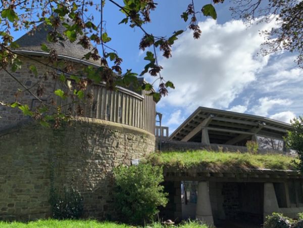 And finally, refreshments at Oriel y Parc. St David's contemporary visitor centre. A tourist centre/café/art gallery. Outside, a "living roof".