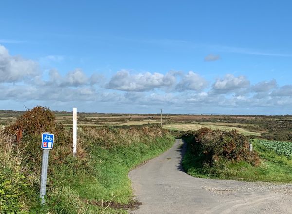 Route 4 of the NCN. Administered by Sustrans. Whitchurch on the horizon, far right.