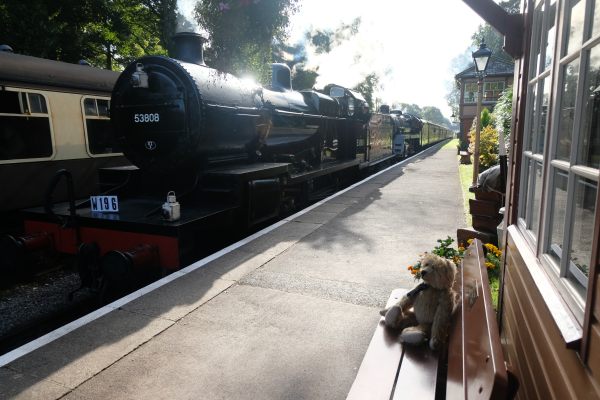 West Somerset Railway: 53808. A Fowler engine, built by Robert Stephenson and Co in 1925. Another engine rescued from Woodham Brothers scrapyard at Barry, Wales.