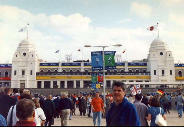 The old Wembley, complete with twin towers, where the Three Lions played their games.