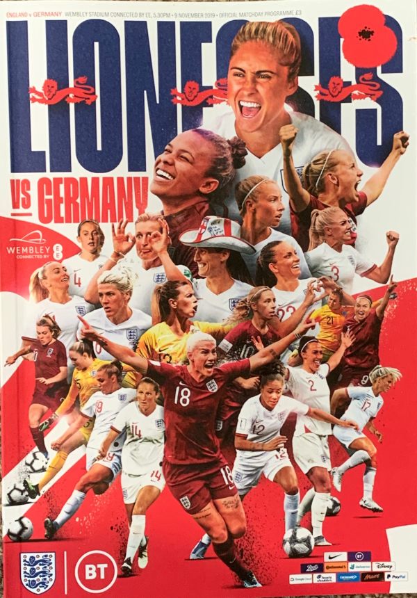 Programme for the Lionesses match against Germany.