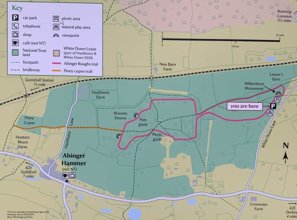 Map of Abinger Roughs.